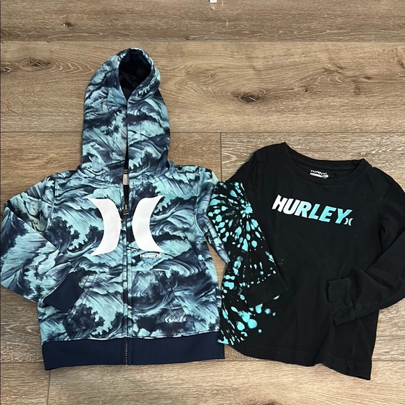 Kids Hurley Blue and Black Zip Jacket with L/S shirt Sz 3T 3-4 - Picture 1 of 1